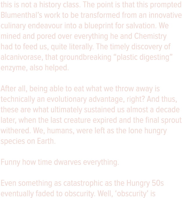 this is not a history class  The point is that this prompted Blumenthal s work to be transformed from an innovative c   